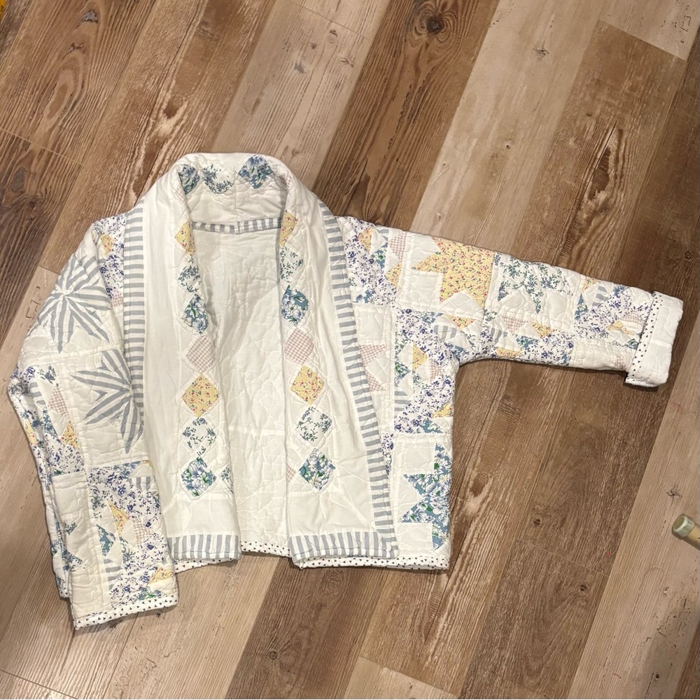 Handmade Patchwork Quilted Jacket-made from a quilt